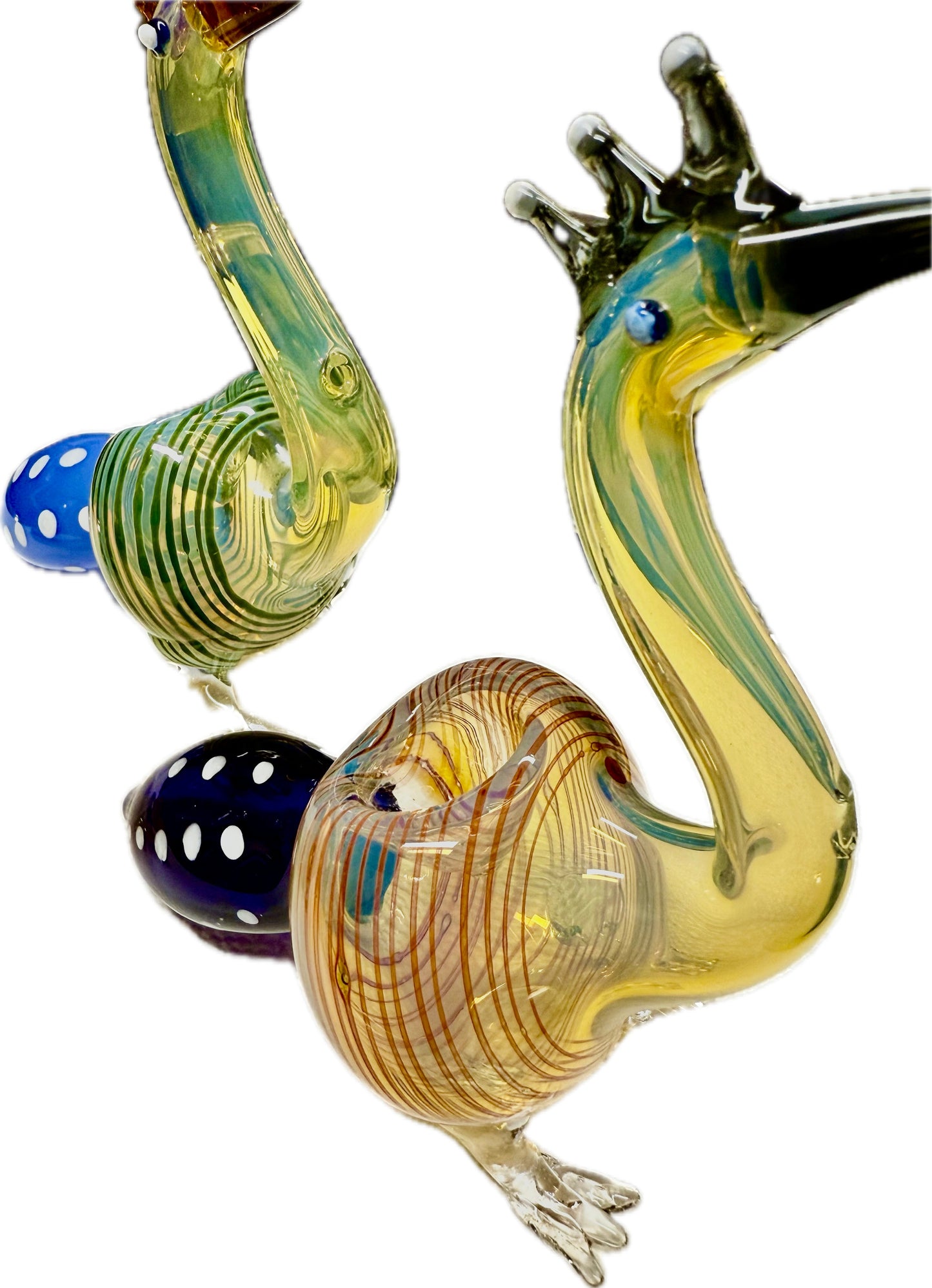 Ripkitty 5” Peacock Dry Herb Hand Pipe Borosilicate Glass - Colors May Vary