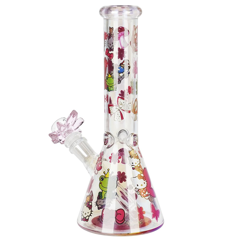 Party Kitty Electroplated Beaker Glass Water Pipe - 9.75" / 14mm F