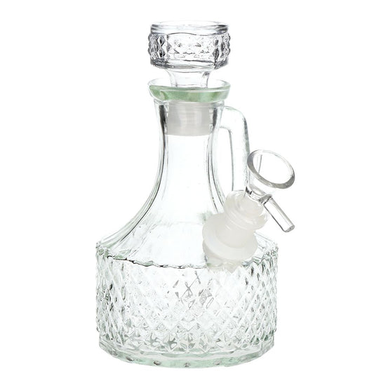 SeshGear Textured Vintage Glass Water Pipe - 6.5" / 14mm F / Clear