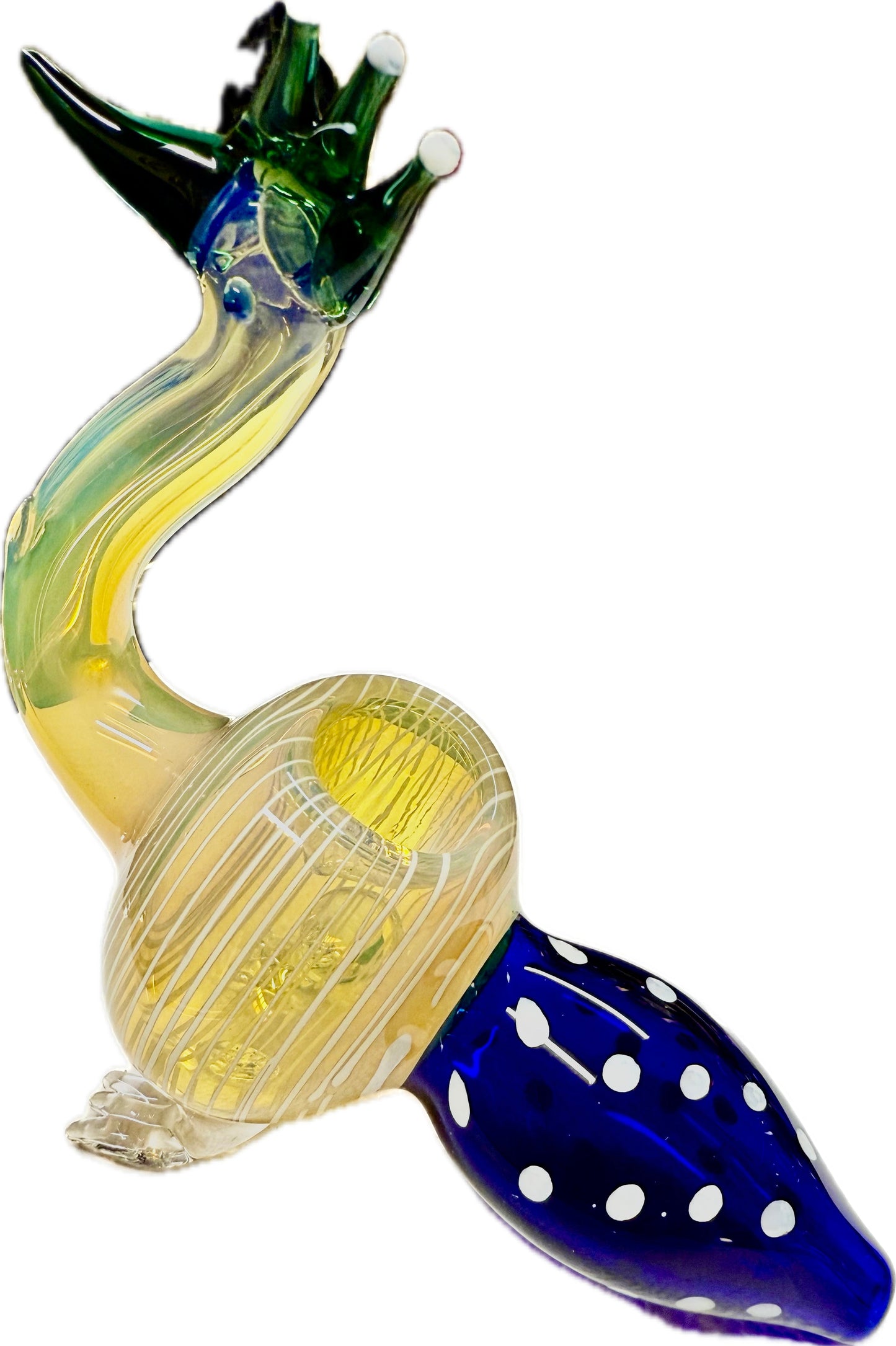 Ripkitty 5” Peacock Dry Herb Hand Pipe Borosilicate Glass - Colors May Vary
