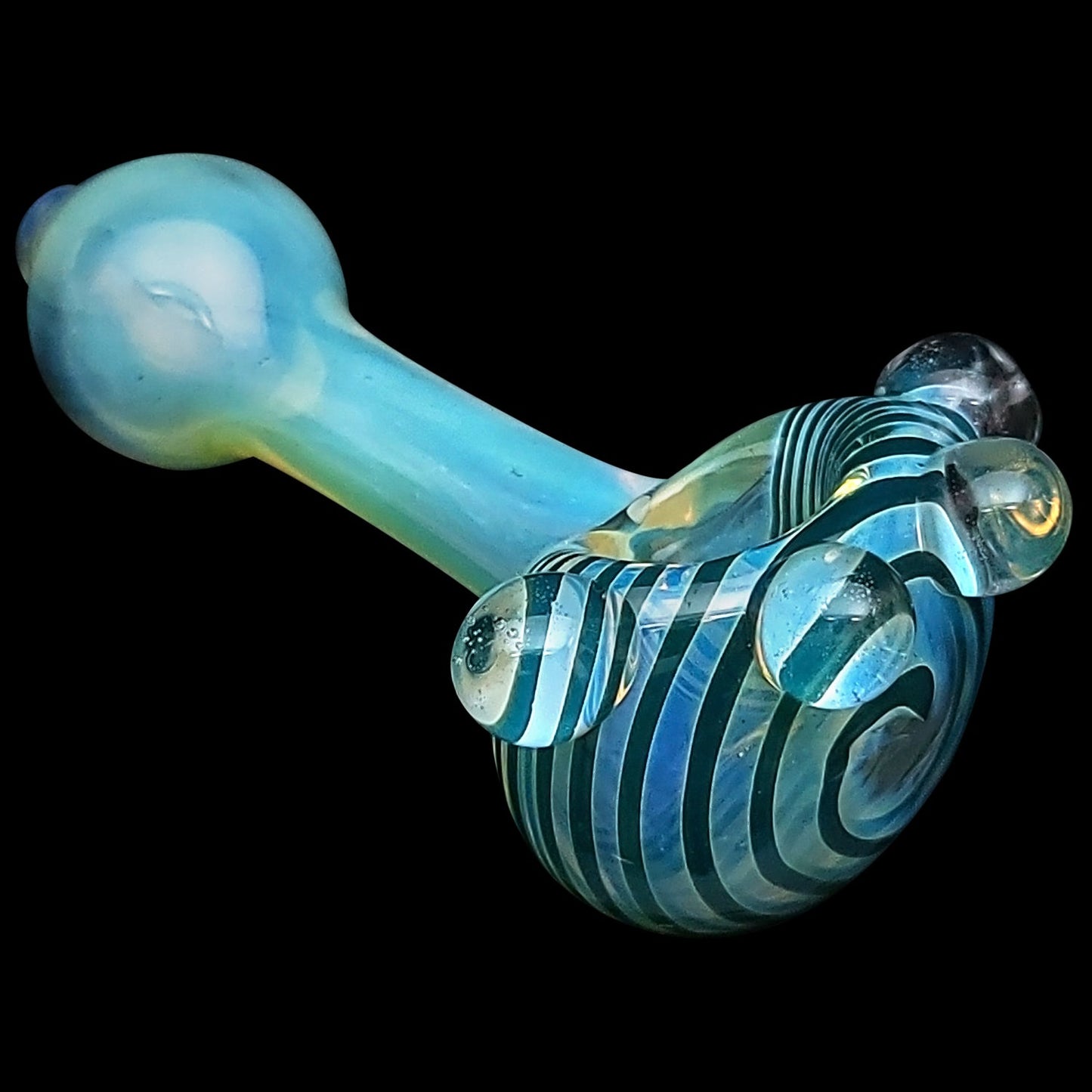 LA Pipes "Spiral Marble Head" Glass Spoon Pipe