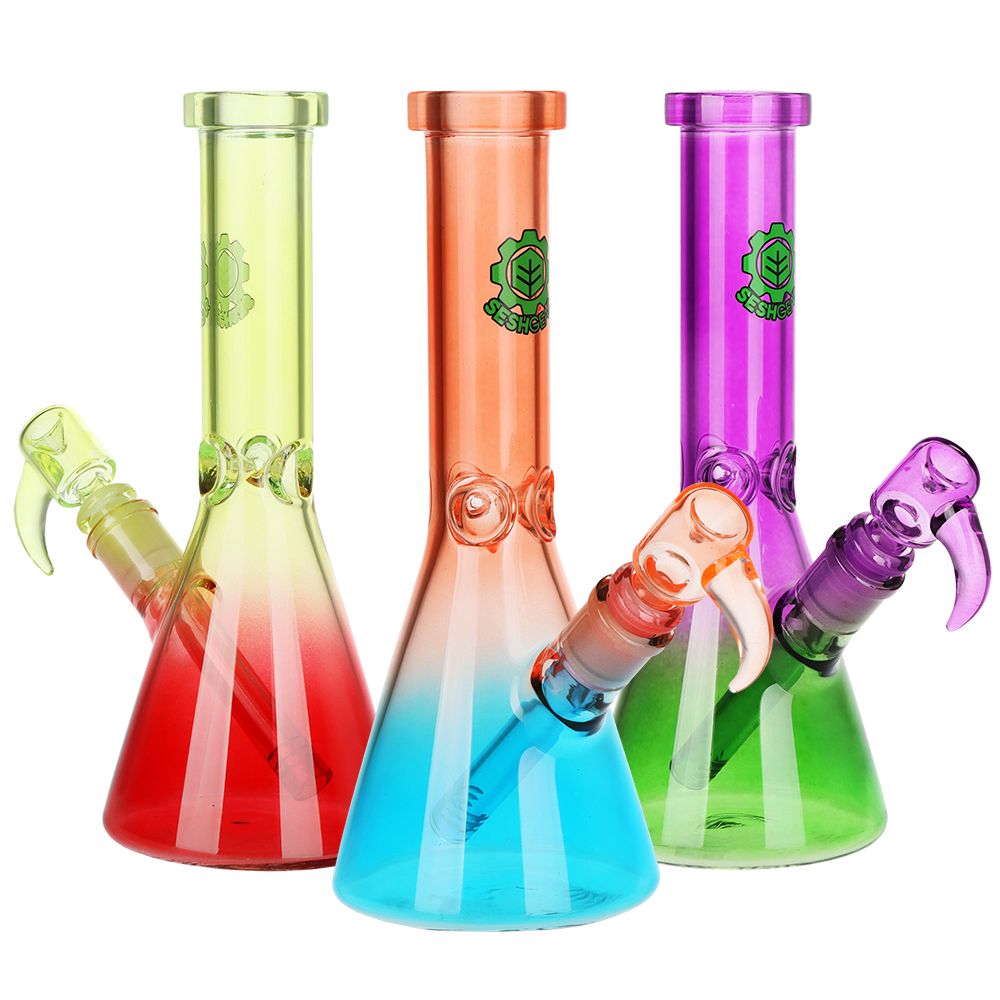 SeshGear Straight Neck Ombre Beaker Glass Water Pipe - 10" / 1