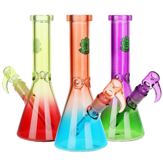 SeshGear Straight Neck Ombre Beaker Glass Water Pipe - 10" / 1