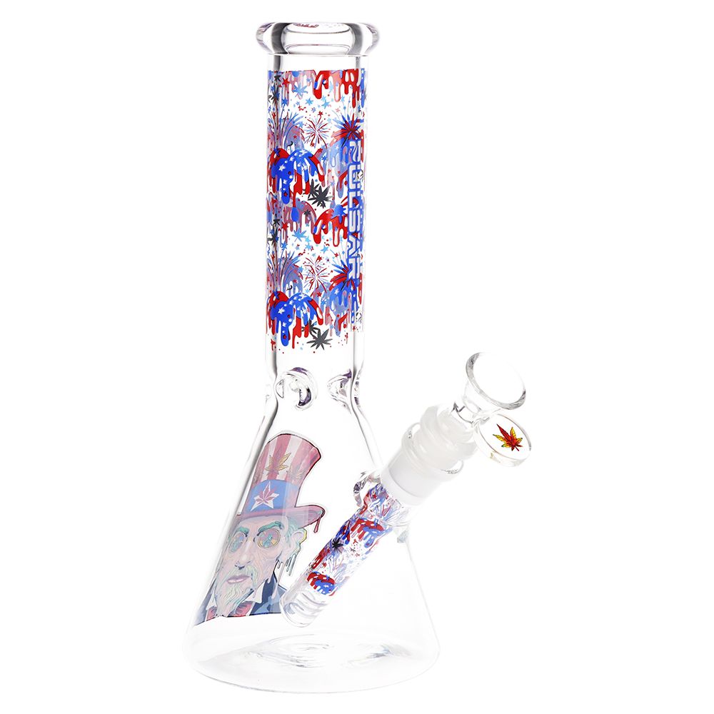 Pulsar Melting Uncle Sam Beaker Glass Water Pipe - 9.75" / 14mm F