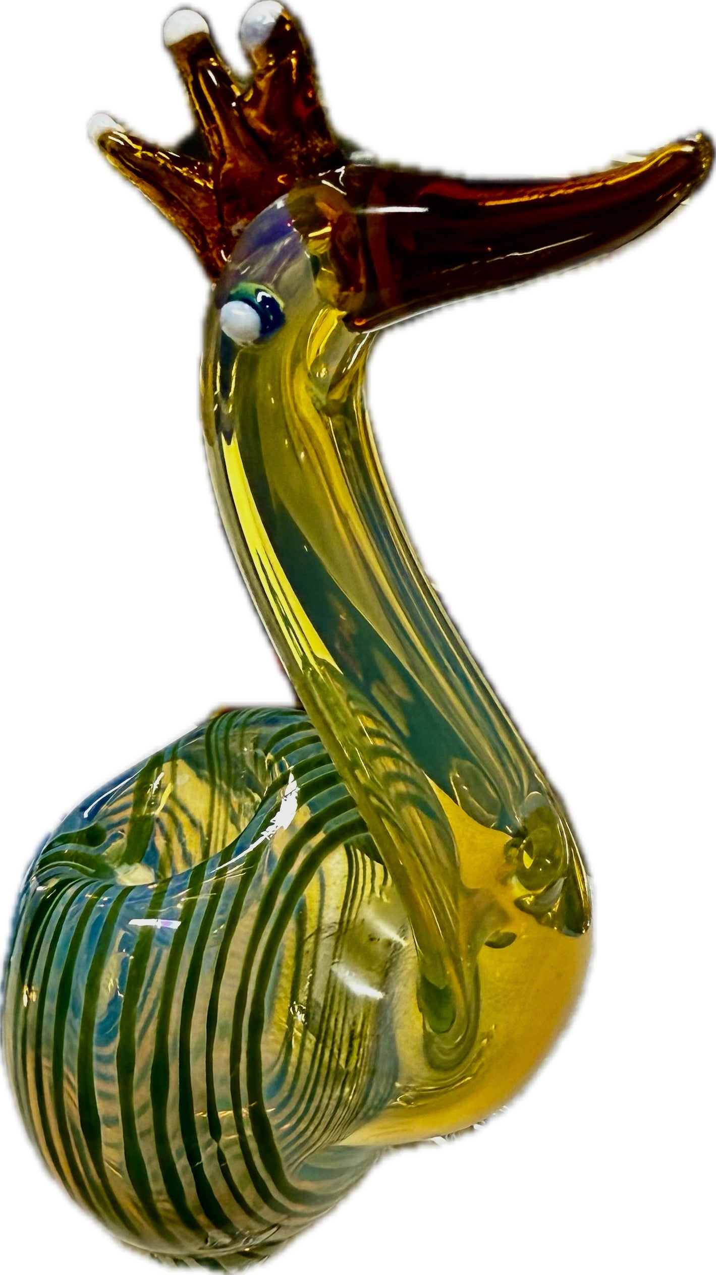 Ripkitty 5” Peacock Dry Herb Hand Pipe Borosilicate Glass - Colors May Vary