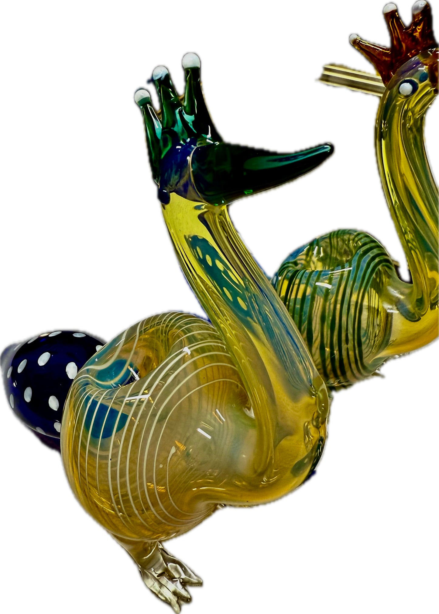 Ripkitty 5” Peacock Dry Herb Hand Pipe Borosilicate Glass - Colors May Vary