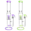 Multi Perc Water Pipe w/ Horned Bowl- 16"/19mm F/Colors Vary