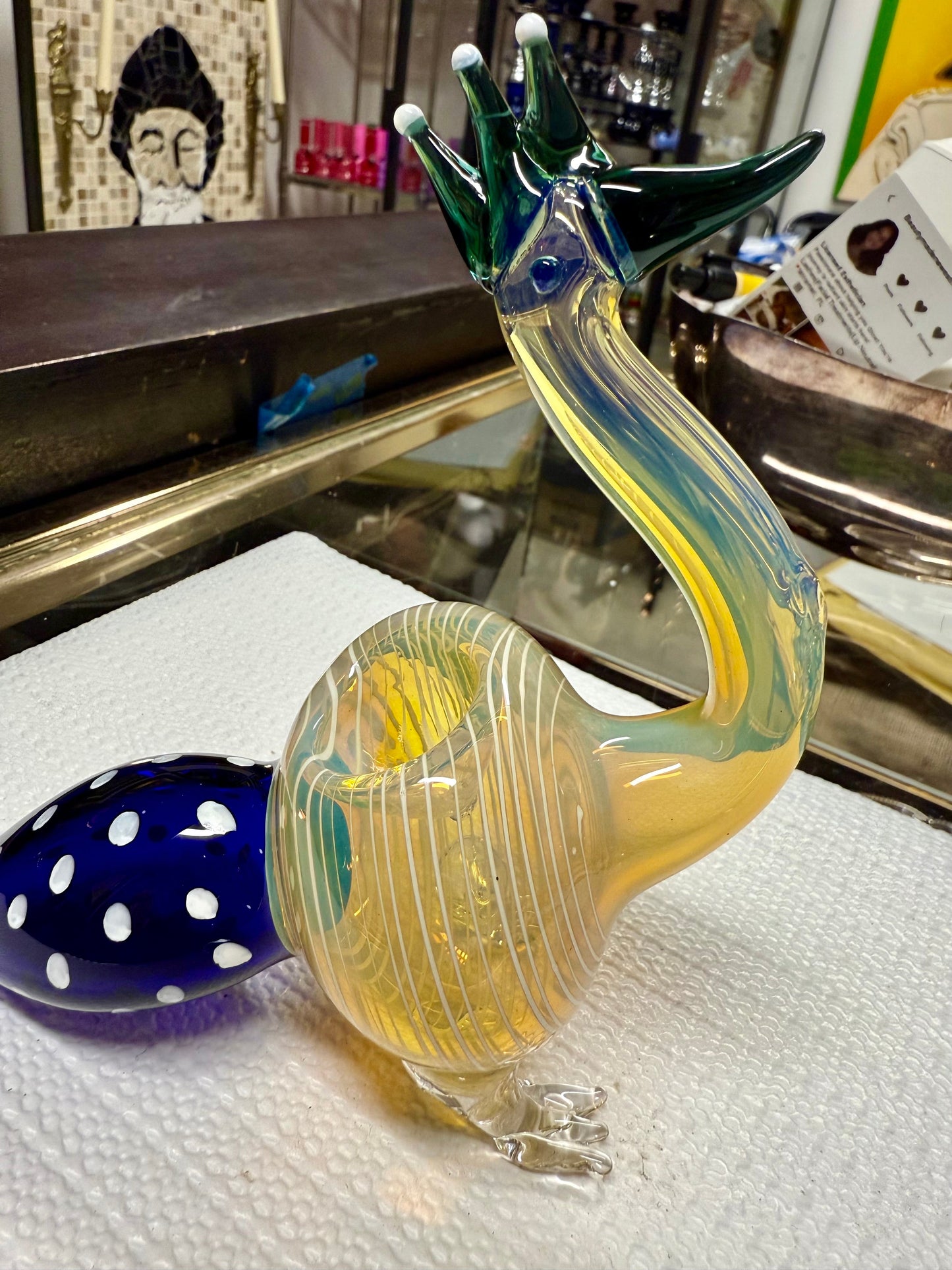 Ripkitty 5” Peacock Dry Herb Hand Pipe Borosilicate Glass - Colors May Vary