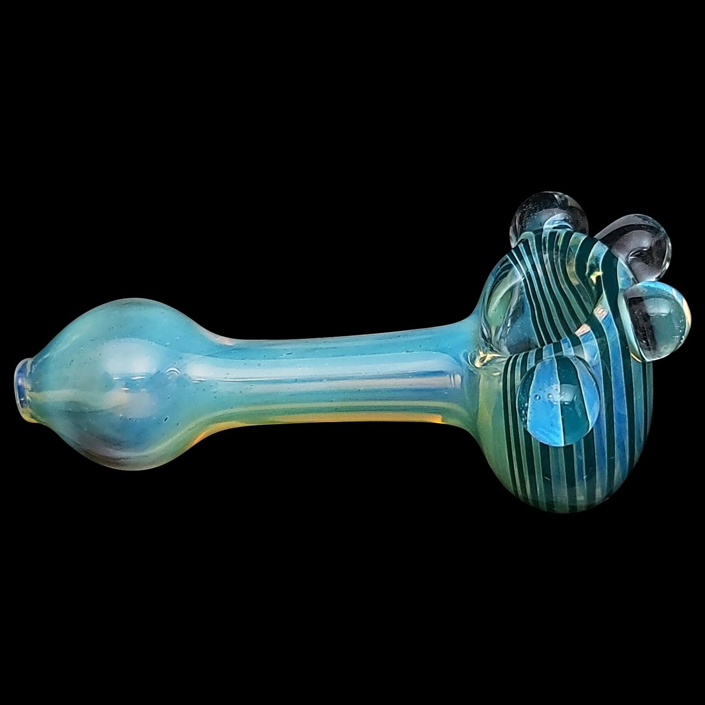 LA Pipes "Spiral Marble Head" Glass Spoon Pipe
