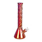 Red Spiral Neck Glass Beaker Water Pipe | 14mm F