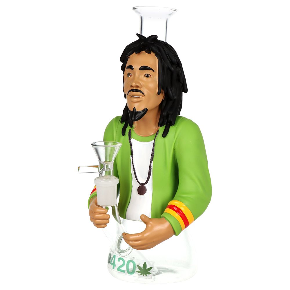 Reggae Legend Glass & Vinyl Water Pipe - 9" / 14mm F