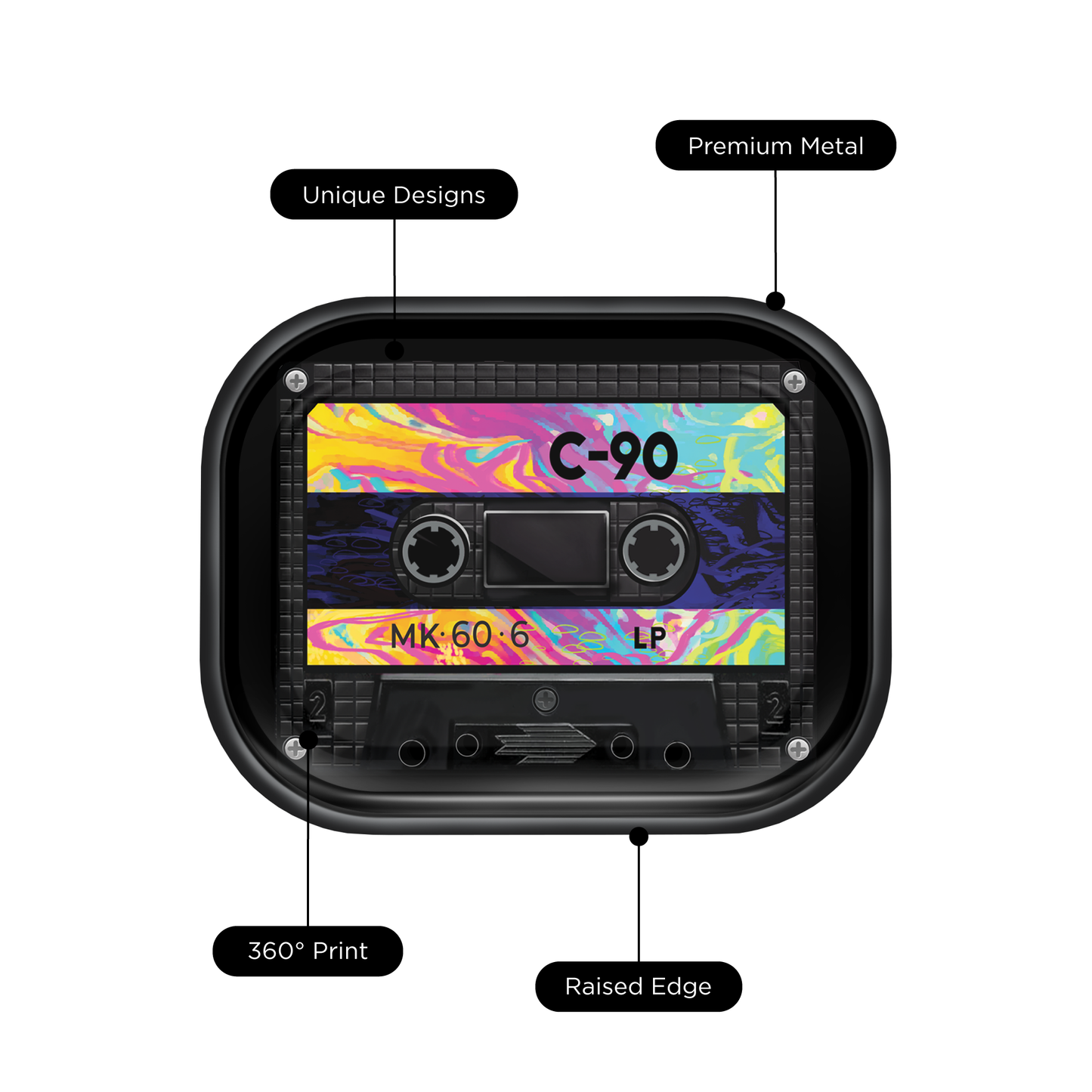 Cassette Metal Rollin' Tray